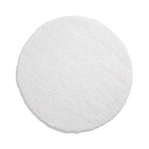 Tapeso Rond hoogpolig vloerkleed shaggy Trend effen - wit - 80 cm rond