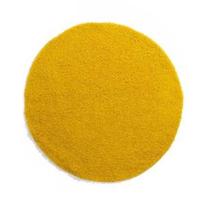 Tapeso Rond hoogpolig vloerkleed shaggy Trend effen - geel - 120 cm
