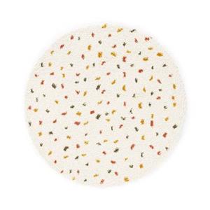 Boho&me Rond hoogpolig vloerkleed stippen Artisan - wit|multi - 100 cm