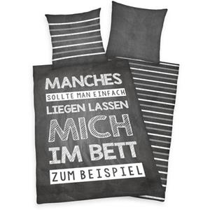 Young Collection Tweezijdig te gebruiken overtrekset Manches sollte man einfach liegen lassen …' in mt. 135x200 cm Dekbedovertrek van katoen, kinderovertrekset, Herding  (2-