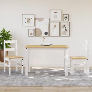 vidaXL Eetkamerstoelen 2 st Panama 40x46x90 cm grenenhout wit
