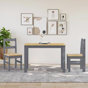 vidaXL Eetkamerstoelen 2 st Panama 40x46x90 cm grenenhout grijs
