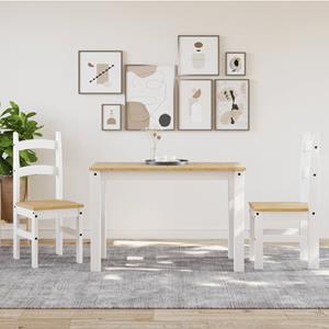 vidaXL Eetkamerstoelen 2 st 40x46x99 cm massief grenenhout wit