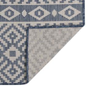 vidaXL Buitenkleed met patroon platgeweven 80x250 cm blauw