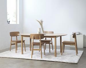 Giga Meubel Giga Living - Eetkamerstoel Bruin/Naturel Eiken - 55x46x82cm ivo