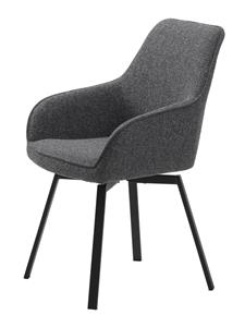 Giga Living Eetkamerstoel Alma Donkergrijs Melange Swivel - 