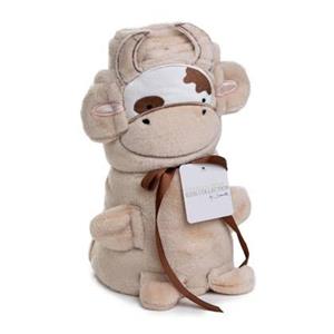 Baby|Kinder Flanel Fleece Knuffel Deken Koe zand