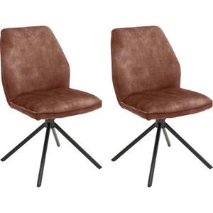 MCA furniture Eetkamerstoel OTTAWA Vintage suède-look met opstaande naad, stoel belastbaar tot 120 kg (set, 2 stuks)