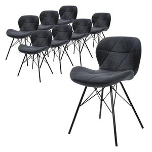 ML-Design Set van 8 eetkamerstoelen Connor velvet | 
