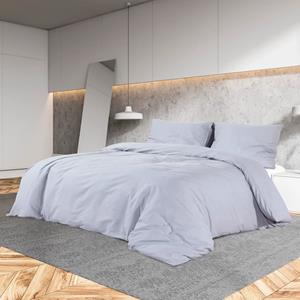 vidaXL Dekbedovertrekset lichtgewicht 140x200 cm microvezel grijs