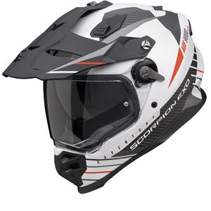 SCORPION ADF-9000 Air Feat Mat, Dual sport helm, Wit-Zwart-Rood