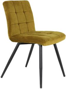 Eetkamerstoel Olive - Velvet Oker-zwart