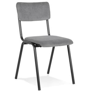 Meubelen-Online Eetkamerstoel Godis design ribstof grijs