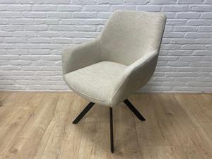 Industrielemeubelshop Eetkamerstoel Richard met armleuning beige