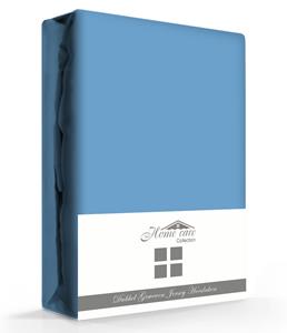 Home Care Dubbel Geweven Hoeslaken Blauw  -160/180 x 200/220 cm