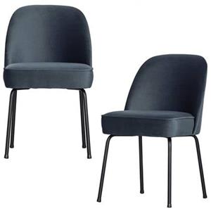 BePureHome Vogue Eetkamerstoel - Fluweel - Teal - Set van 2