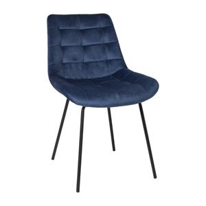 Xenos Eetkamerstoel velvet - donkerblauw - 79x50x44 cm