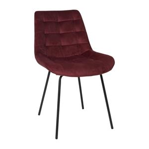 Xenos Eetkamerstoel velvet - rood - 79x50x44 cm