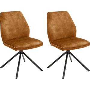 MCA furniture Eetkamerstoel OTTAWA Vintage suède-look met opstaande naad, stoel belastbaar tot 120 kg (set, 2 stuks)
