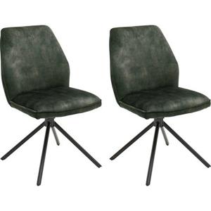MCA furniture Eetkamerstoel OTTAWA Vintage suède-look met opstaande naad, stoel belastbaar tot 120 kg (set, 2 stuks)