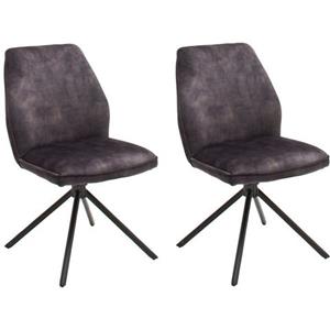 MCA furniture Eetkamerstoel OTTAWA Vintage suède-look met opstaande naad, stoel belastbaar tot 120 kg (set, 2 stuks)