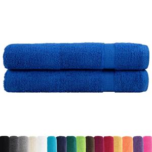 vidaXL Handdoeken 2 st 600 g/m² 100x200 cm 100% katoen blauw