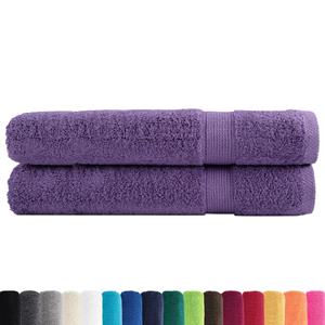 vidaXL Handdoeken 2 st 600 g/m² 100x200 cm 100% katoen paars