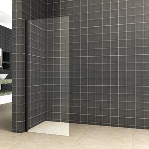Aqua Splash Zijwand  Voor Schuifbare Douchedeur 100x200 cm 8 mm Nisdeur NANO Mat Zwart 