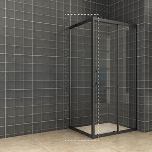Aqua Splash Zijwand  Voor Schuifbare Douchedeur 80x200 cm 8 mm NANO Mat Zwart 