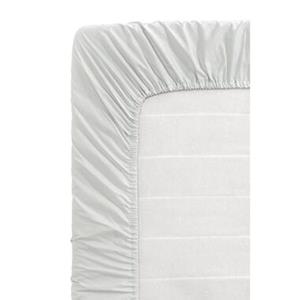 Leen Bakker Hoeslaken Percale katoen - lichtgrijs - 90x200 cm