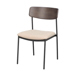 Rowico Home Maymont eetkamerstoel donkerbruin - met beige stoffen zitting