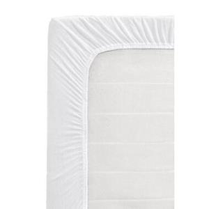 Leen Bakker Topper hoeslaken - jersey - wit - 160x200 cm