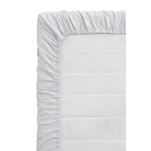 Leen Bakker Topper hoeslaken - Percale katoen - lichtgrijs - 180x200 cm