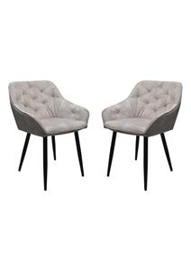 Industrielemeubelshop Eetkamerstoel Liverpool beige velours | set van 2