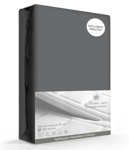Home Care Splittopper hoeslaken Cotton Antraciet-180 x 210 cm