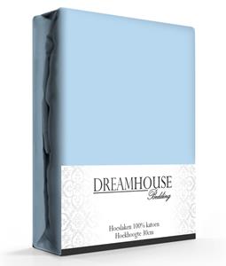 Dreamhouse Hoeslaken Katoen Blauw-90 x 200 cm