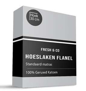 Fresh and Co Hoeslaken - 100% katoen flanel - 90x200 cm - Keuze Uit Meerdere Kleuren -  - 