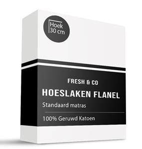 Fresh and Co Hoeslaken - 100% katoen flanel - 180x200 cm - Keuze Uit Meerdere Kleuren -  - 