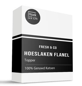 Fresh and Co Hoeslaken - 100% katoen flanel - Topper - 140x200 cm - Keuze Uit Meerdere Kleuren -  - 