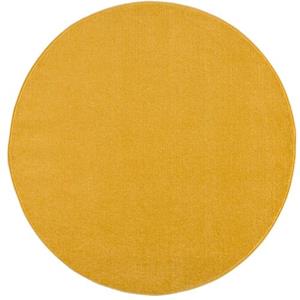 Muratap Vloerkleed - Uni - Geel - 150 Cm - Rond - Laagpolig - Modern Tapijt