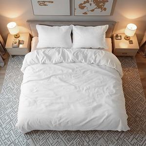 OEKO-TEX Dekbedovertrek Teddy Snuggle Katoen Wit-2-persoons (200 x 200/220 cm)
