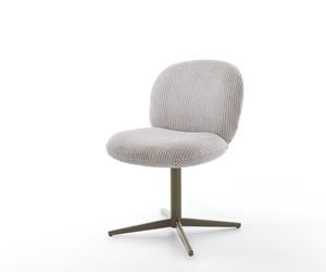 DELIFE Drehstuhl Nube-Flex Cord Silbergrau Fußkreuz Effektfinish Titan 360° drehbar Taschenfederkern