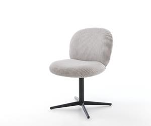 DELIFE Drehstuhl Nube-Flex Cord Silbergrau Fußkreuz Schwarz 360° drehbar Taschenfederkern