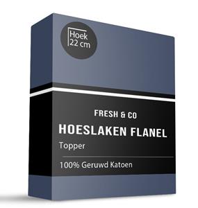 Fresh and Co Hoeslaken Flanel - Topper - 90x200 cm - Antraciet -  - 