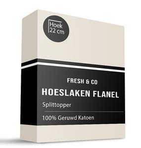 Fresh and Co Hoeslaken Flanel - Splittopper - 180x210 cm - Keuze Uit Meerdere Kleuren -  - 