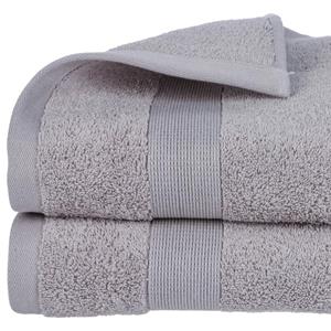 Atmosphera Badhanddoek - 6x - lichtgrijs - 70 x 130 cm - katoen - 450 grams - luxe handdoek -