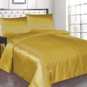 Zavelo Glanzend Satijnen Dekbedovertrek Beauty Silk Goud-2-persoons (200 x 200/220 cm)