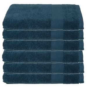 Atmosphera Badhanddoek - 6x - petrol blauw - 70 x 130 cm - katoen - 450 grams - luxe handdoek -