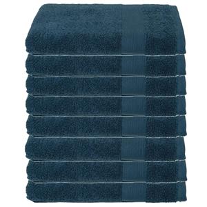 Atmosphera Badhanddoek - 8x - petrol blauw - 70 x 130 cm - katoen - 450 grams - luxe handdoek -