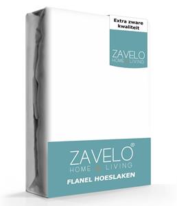 Zavelo Hoeslaken Flanel Wit-2-persoons (140x200 cm)